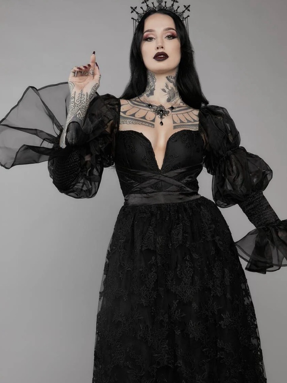 New Moon Waltz Tulle Midi Dress